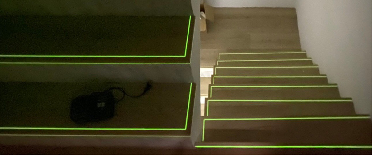 夜光止滑條應用於樓梯